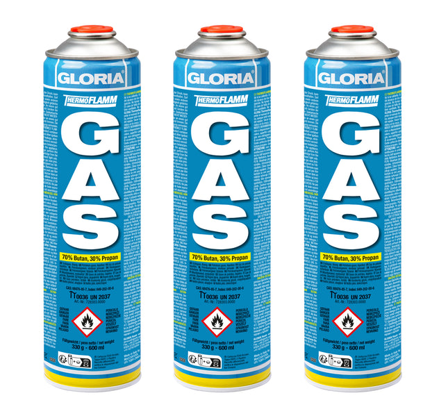 Thermoflamm Gaskartusche 3er Set - Universalgas mit 30 % längerer Brenndauer