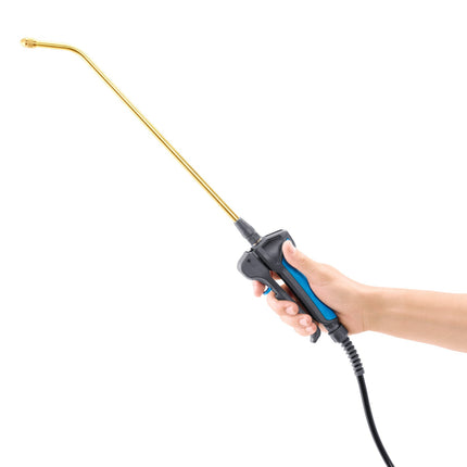 Schnellschlussventil mit ergonomischem Griff und Knickschutz in der Anwendung
