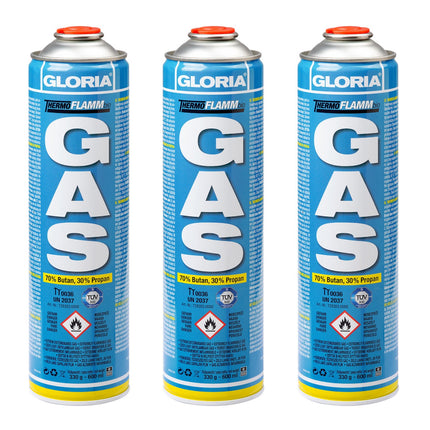 Cartouches de gaz Thermoflamm – Lot de 3, gaz universel avec durée de combustion jusqu’à +30 %