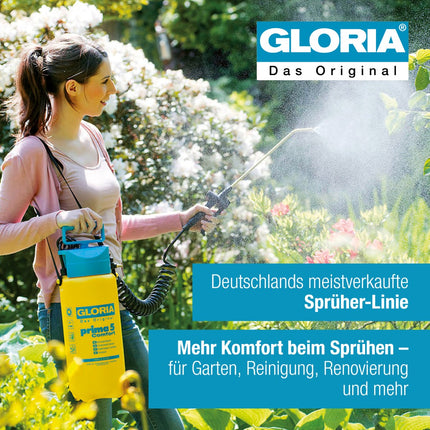 GLORIA prima 5 Comfort Drucksprüher im Einsatz – Deutschlands meistverkaufte Sprüher-Linie; komfortables Sprühen im Garten