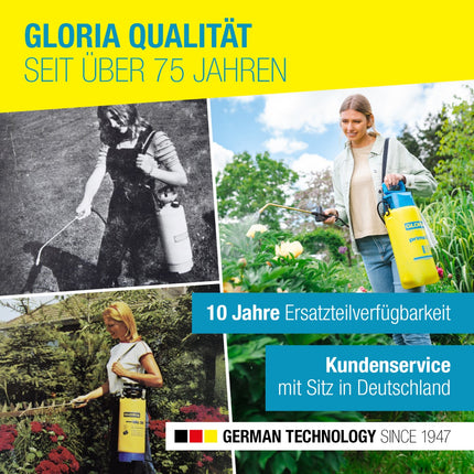 GLORIA Qualität seit über 75 Jahren – 10 Jahre Ersatzteilverfügbarkeit, Kundenservice in Deutschland, German Technology seit 1947